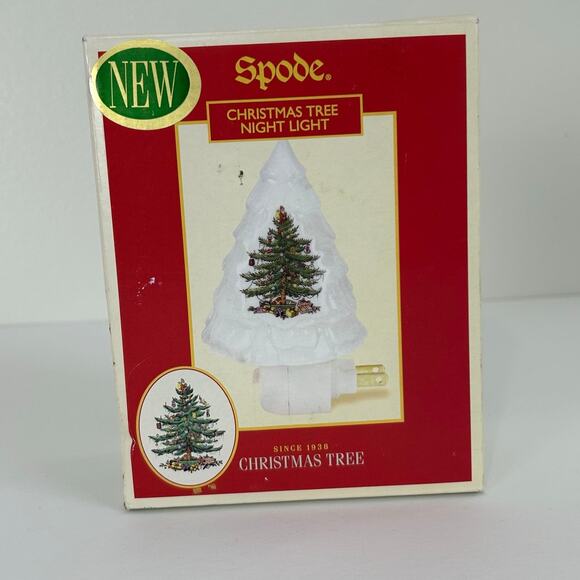 Spode Christmas Tree Night Light in Box Vintage Holiday Retro Nightlight - Picture 1 of 13